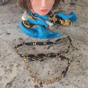 Leather and gold belt